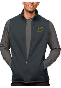 Antigua Oakland Athletics Mens Charcoal Course Sleeveless Jacket