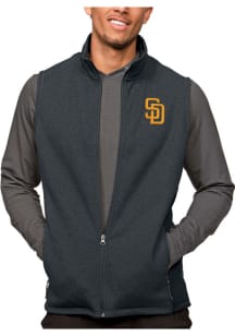 Antigua San Diego Padres Mens Charcoal Course Sleeveless Jacket
