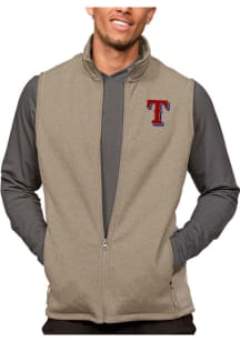 Antigua Texas Rangers Mens Oatmeal Course Sleeveless Jacket