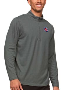 Antigua Chicago Cubs Mens Charcoal Epic Long Sleeve 1/4 Zip Pullover