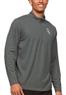 Antigua Chicago White Sox Mens Charcoal Epic Long Sleeve 1/4 Zip Pullover
