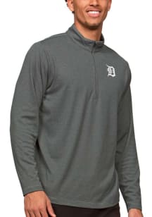 Antigua Detroit Tigers Mens Charcoal Epic Long Sleeve 1/4 Zip Pullover