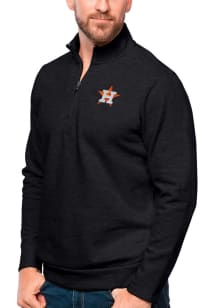 Antigua Houston Astros Mens Black Gambit Long Sleeve 1/4 Zip Pullover