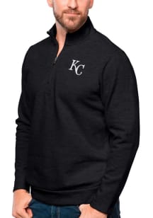 Antigua Kansas City Royals Mens Black Gambit Long Sleeve 1/4 Zip Pullover