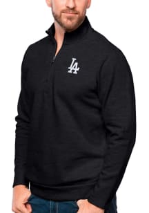 Antigua Los Angeles Dodgers Mens Black Gambit Long Sleeve 1/4 Zip Pullover