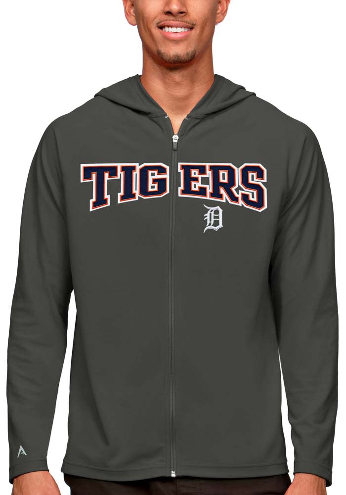 Antigua Detroit Tigers Mens Navy Blue Victory Long Sleeve Full Zip