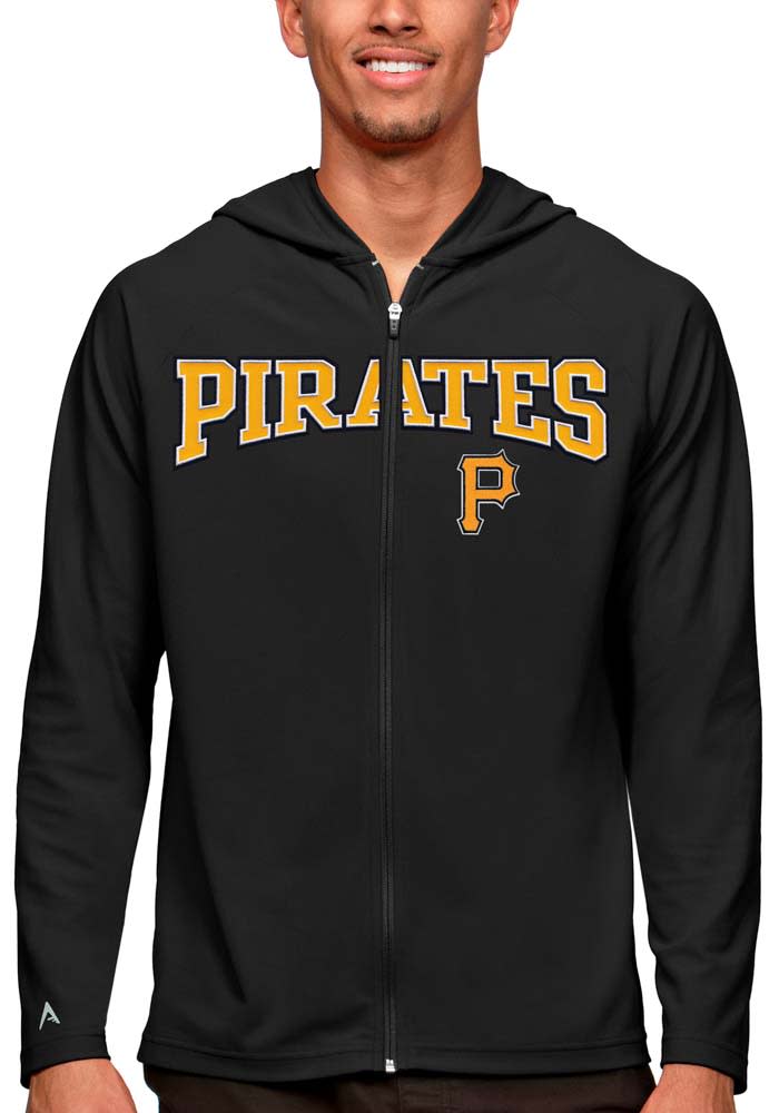 Antigua Pittsburgh Pirates Mens Black Legacy Long Sleeve Full Zip Jacket
