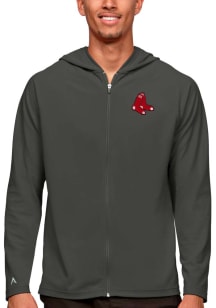 Antigua Boston Red Sox Mens Grey Legacy Long Sleeve Full Zip Jacket
