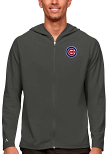 Antigua Chicago Cubs Mens Grey Legacy Long Sleeve Full Zip Jacket