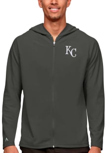 Antigua Kansas City Royals Mens Grey Legacy Long Sleeve Full Zip Jacket