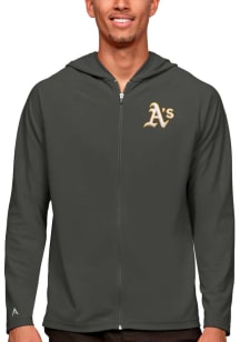 Antigua Oakland Athletics Mens Grey Legacy Long Sleeve Full Zip Jacket