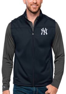 Antigua New York Yankees Mens Navy Blue Links Golf Sleeveless Jacket