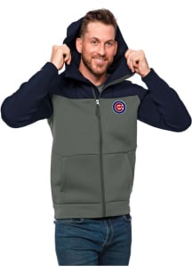 Antigua Chicago Cubs Mens Navy Blue Protect Long Sleeve Full Zip Jacket