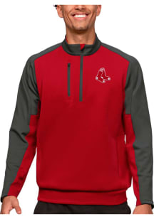 Antigua Boston Red Sox Mens Red Team Long Sleeve 1/4 Zip Pullover