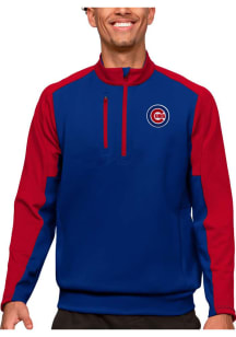 Antigua Chicago Cubs Mens Blue Team Long Sleeve 1/4 Zip Pullover