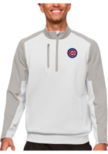 Antigua Chicago Cubs Mens White Team Long Sleeve 1/4 Zip Pullover