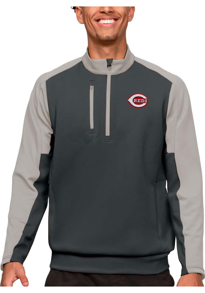 Antigua Cincinnati Reds Team Pullover - Grey