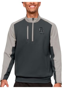 Antigua Colorado Rockies Mens Grey Team Long Sleeve 1/4 Zip Pullover