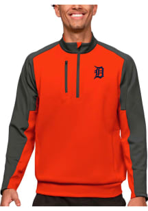 Antigua Detroit Tigers Mens Orange Team Long Sleeve 1/4 Zip Pullover