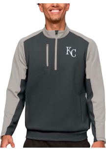 Antigua Kansas City Royals Mens Grey Team Long Sleeve 1/4 Zip Pullover