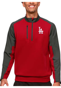 Antigua Los Angeles Dodgers Mens Red Team Long Sleeve 1/4 Zip Pullover