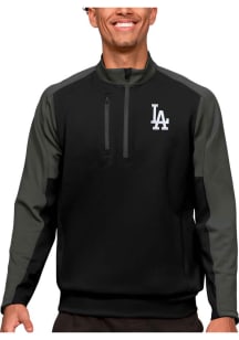 Antigua Los Angeles Dodgers Mens Black Team Long Sleeve 1/4 Zip Pullover