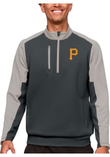 Antigua Pittsburgh Pirates Mens Grey Team Long Sleeve 1/4 Zip Pullover