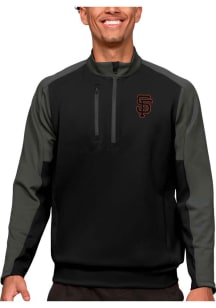 Antigua San Francisco Giants Mens Black Team Long Sleeve 1/4 Zip Pullover