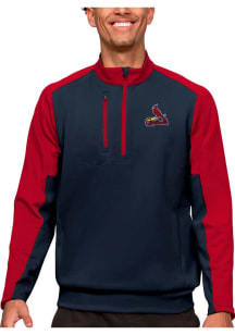 Antigua St Louis Cardinals Mens Navy Blue Team Long Sleeve 1/4 Zip Pullover