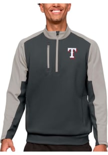 Antigua Texas Rangers Mens Grey Team Long Sleeve 1/4 Zip Pullover