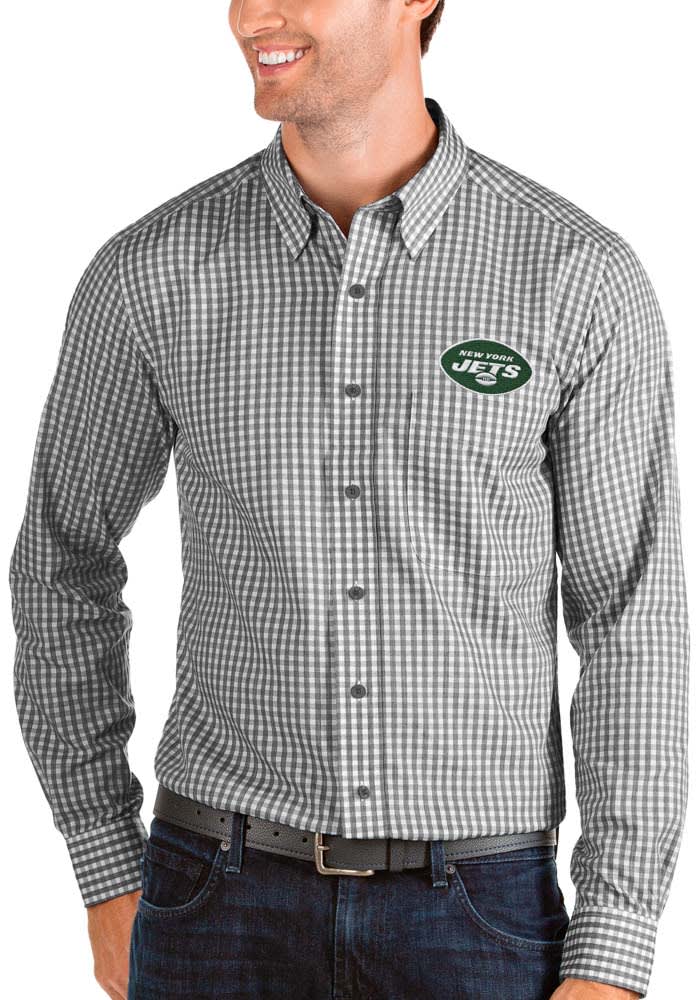 Men's Antigua Charcoal New York Jets Victory Full-Zip Hoodie