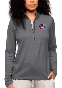 Antigua Chicago Cubs Womens Charcoal Epic 1/4 Zip Pullover