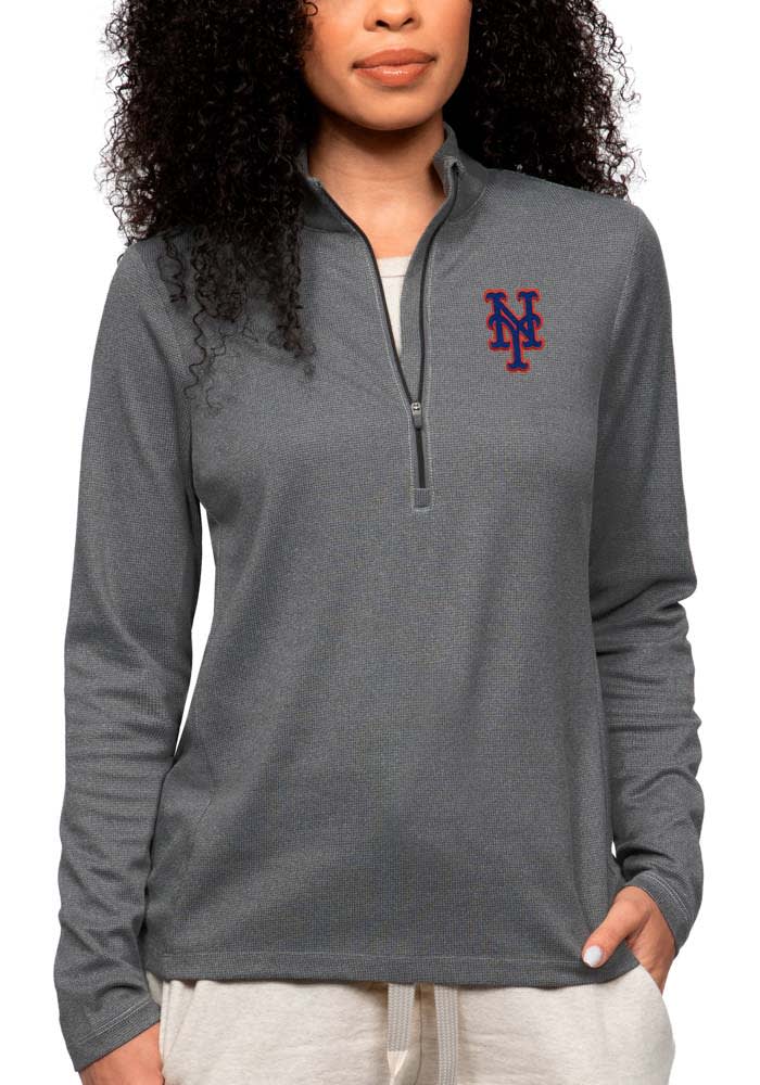 Antigua New York Mets Womens Charcoal Epic Long Sleeve Pullover