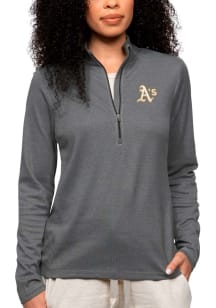Antigua Oakland Womens Charcoal Epic 1/4 Zip Pullover
