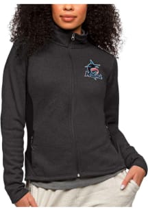 Antigua Miami Marlins Womens Black Course Light Weight Jacket