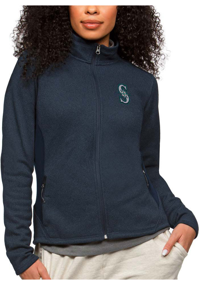 Seattle Mariners Antigua Team Logo Absolute Pullover Hoodie - Heathered Navy