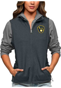 Antigua Milwaukee Brewers Womens Charcoal Course Vest