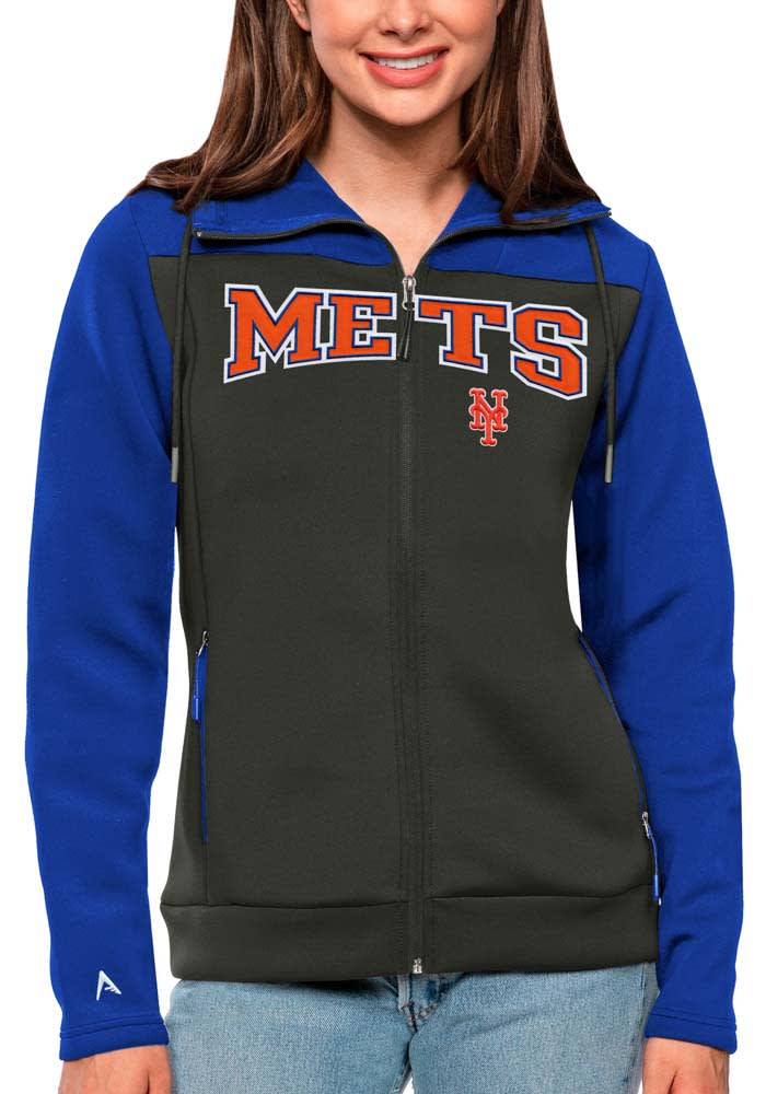 Antigua New York Mets Womens Blue Protect Long Sleeve Full Zip Jacket