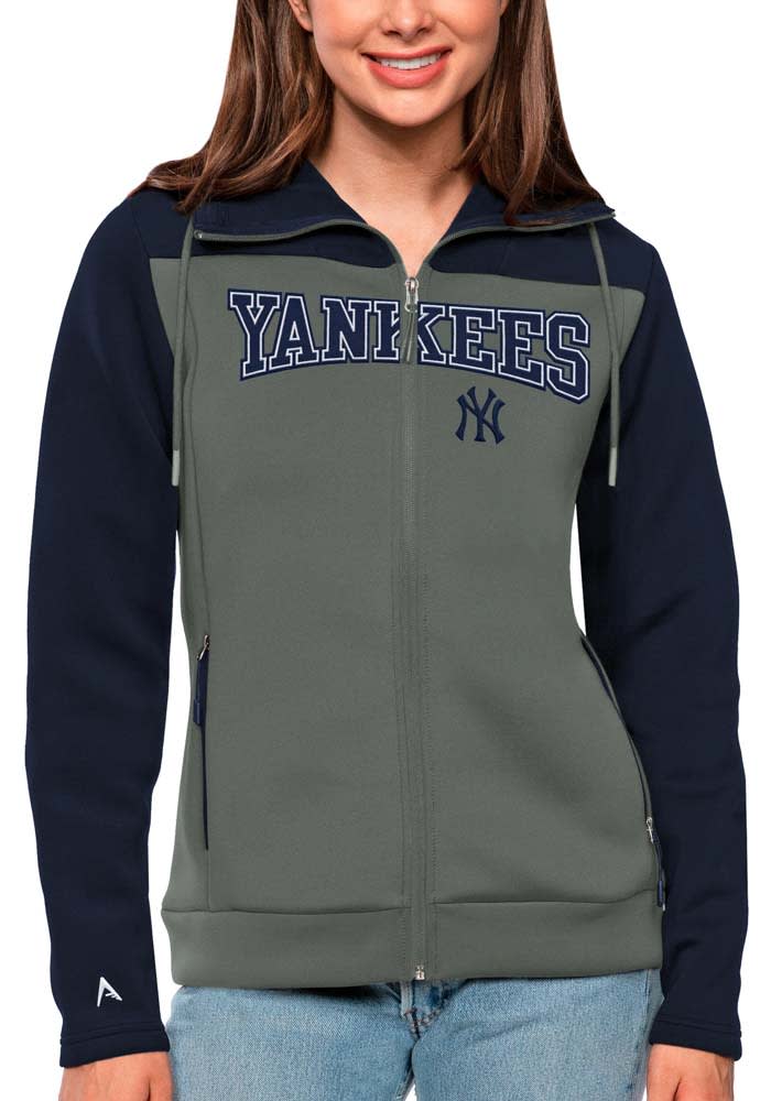 Antigua New York Yankees Womens Navy Blue Protect Long Sleeve Full Zip Jacket