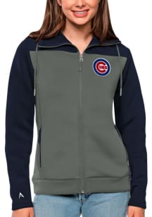 Antigua Chicago Cubs Womens Navy Blue Protect Long Sleeve Full Zip Jacket