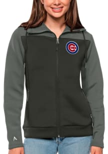 Antigua Chicago Cubs Womens Grey Protect Long Sleeve Full Zip Jacket