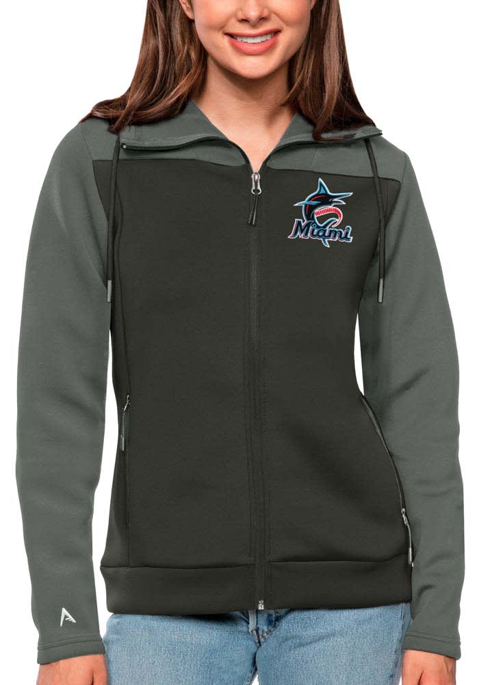 Antigua Men's Miami Marlins Gray Protect Jacket