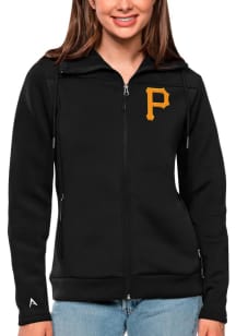 Antigua Pittsburgh Pirates Womens Black Protect Medium Weight Jacket