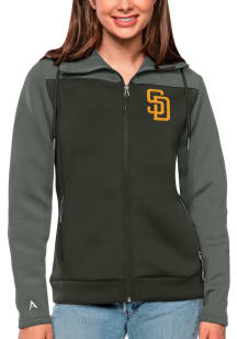 Antigua San Diego Padres Womens Grey Protect Medium Weight Jacket
