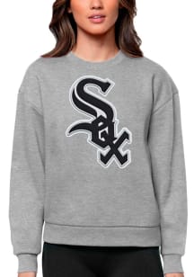 Antigua Chicago White Sox Womens Grey Victory Crew Sweatshirt