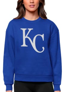 Antigua Kansas City Royals Womens Blue Victory Crew Sweatshirt