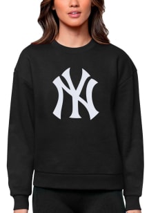 Antigua New York Yankees Womens Black Victory Crew Sweatshirt