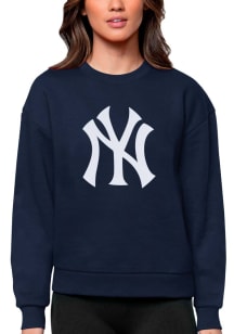Antigua New York Yankees Womens Navy Blue Victory Crew Sweatshirt