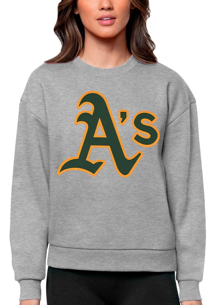 Oakland Athletics Antigua Victory Pullover Hoodie - Green, Size: Large