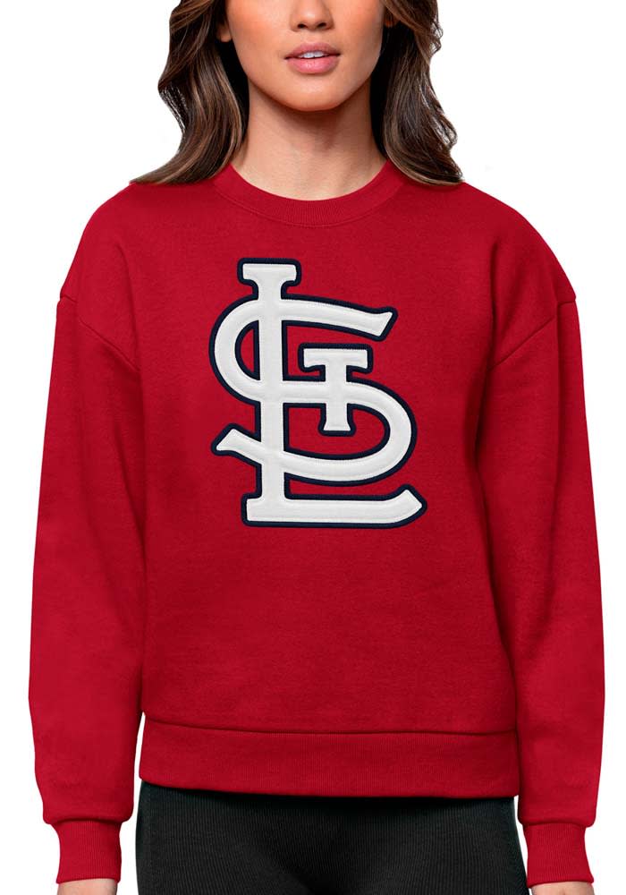 Antigua Women's St. Louis Cardinals Red Victory Crew Pullover